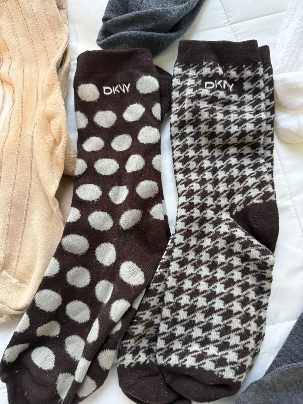 DKNY & Tommy Hilfiger assorted other brand Socks Argyle, boot length, cotton soc - Picture 5 of 8